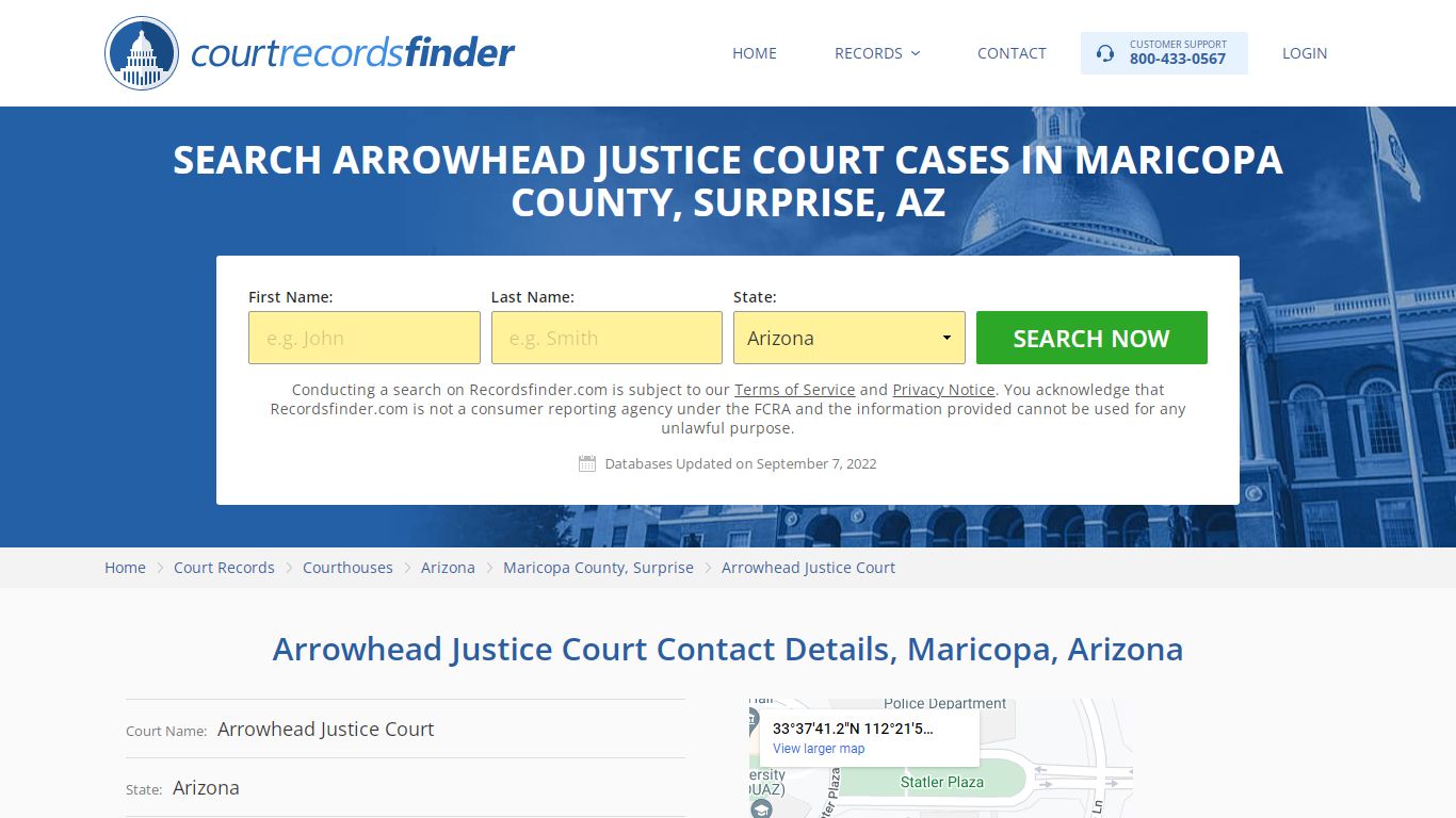 Arrowhead Justice Court Case Search - RecordsFinder